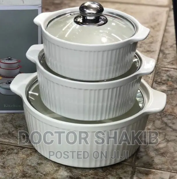 Ceramic Serving Bowls\ Soup Pots (3pcs)