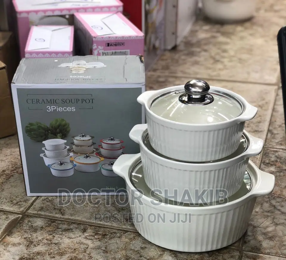 Ceramic Serving Bowls\ Soup Pots (3pcs)