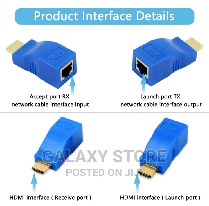 RJ45 To HDMI Extender HDMI To RJ45 Over Cat6 1080p Up To 30m