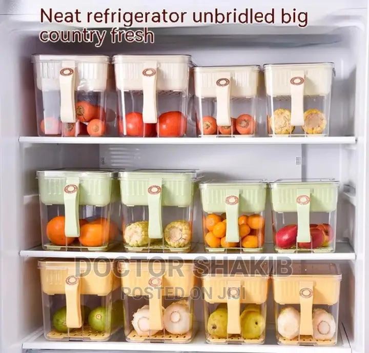 Refrigerator Organiser With Lids Drain Rack