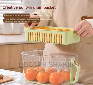 Refrigerator Organiser With Lids Drain Rack