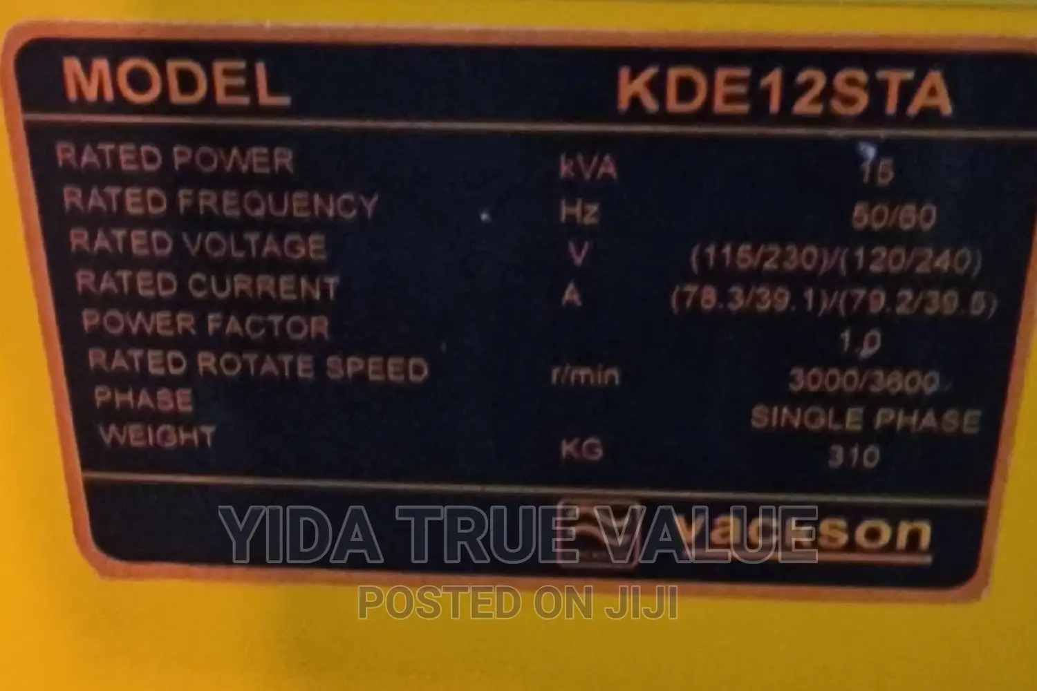 15kva Generator Vackson Brand