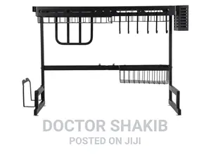 Black Stainless Steel Extended Kitchen Sink Shelf Rack