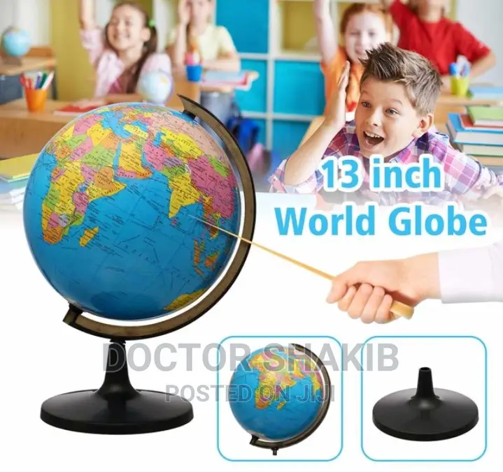 13 Inch World Globe With Stand