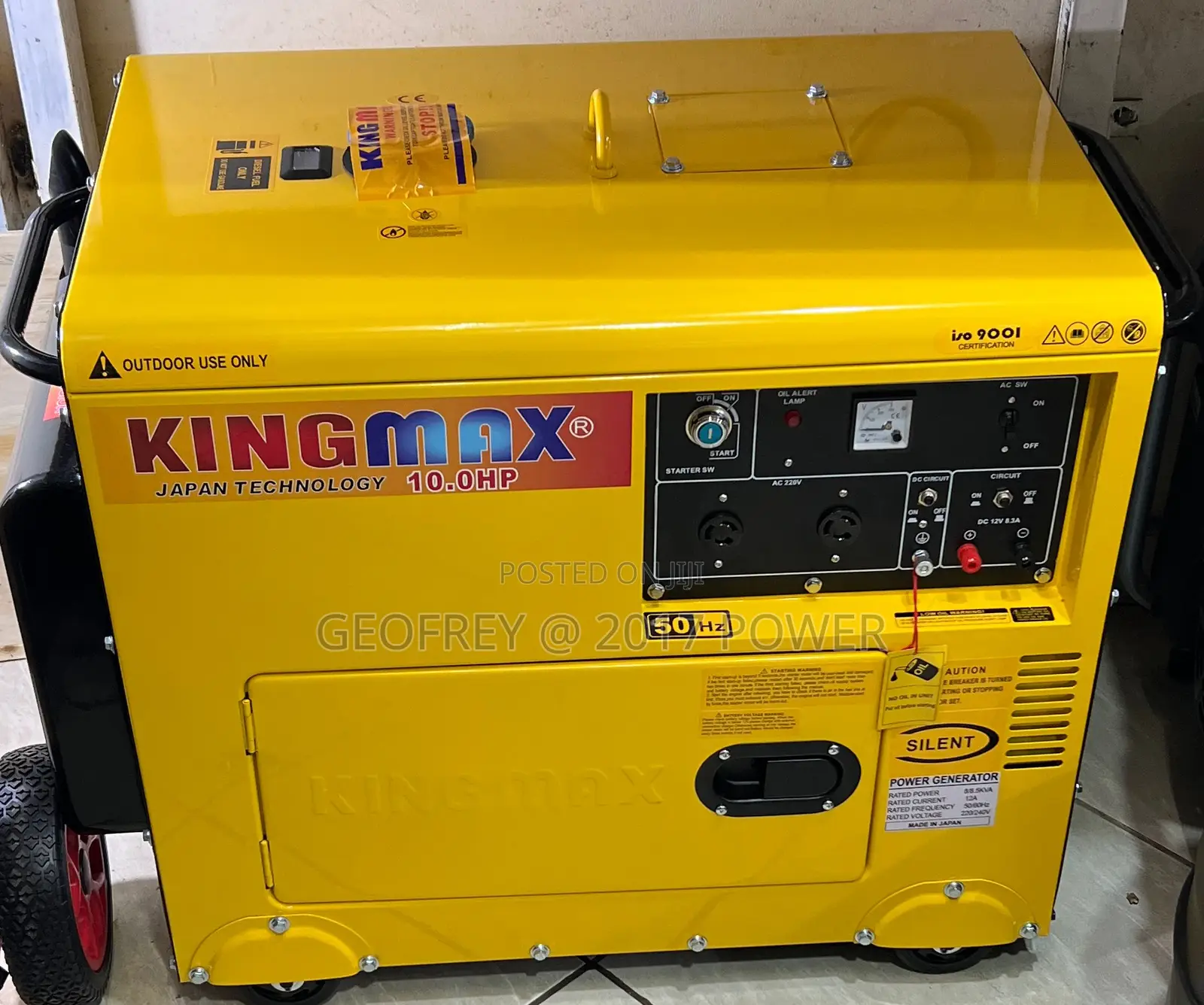 Kingmax 8.5kva Silent Diesel Generator Made in Japan