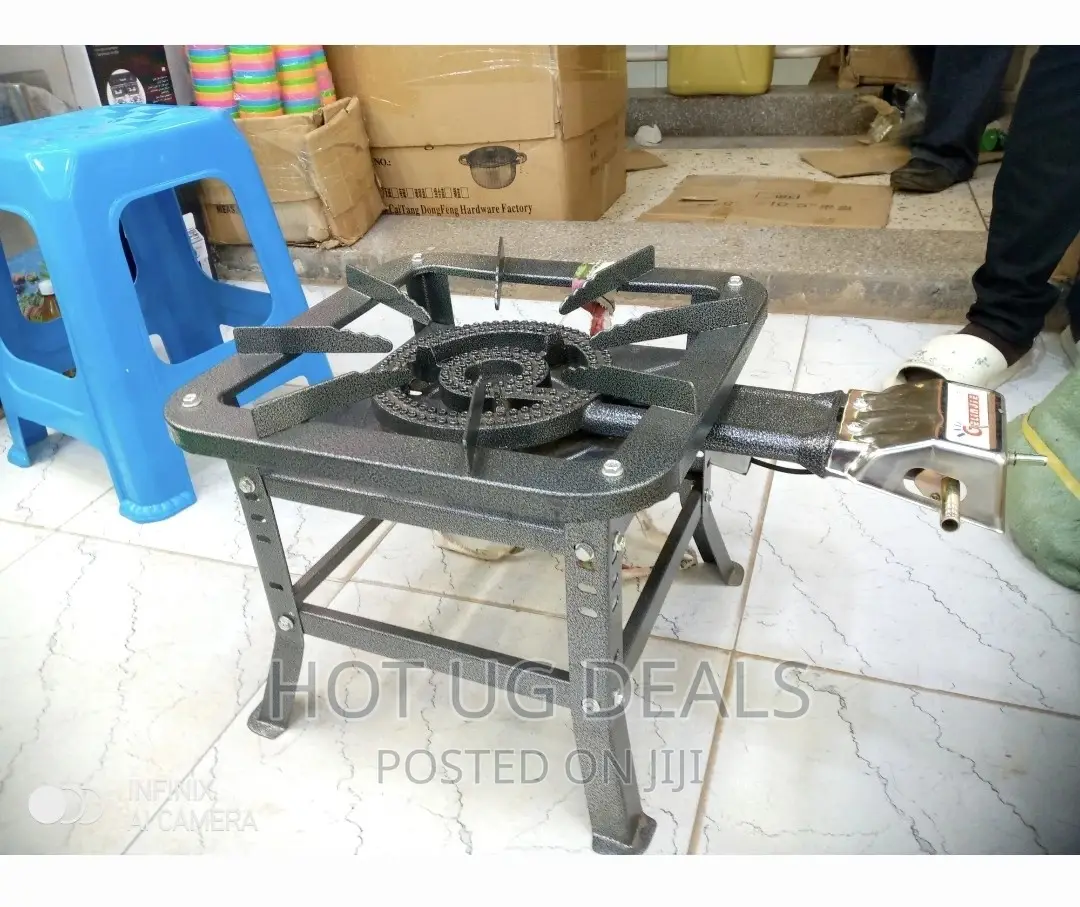 Metallic Aluminum Single Gas Stove Commercial Burner- Black
