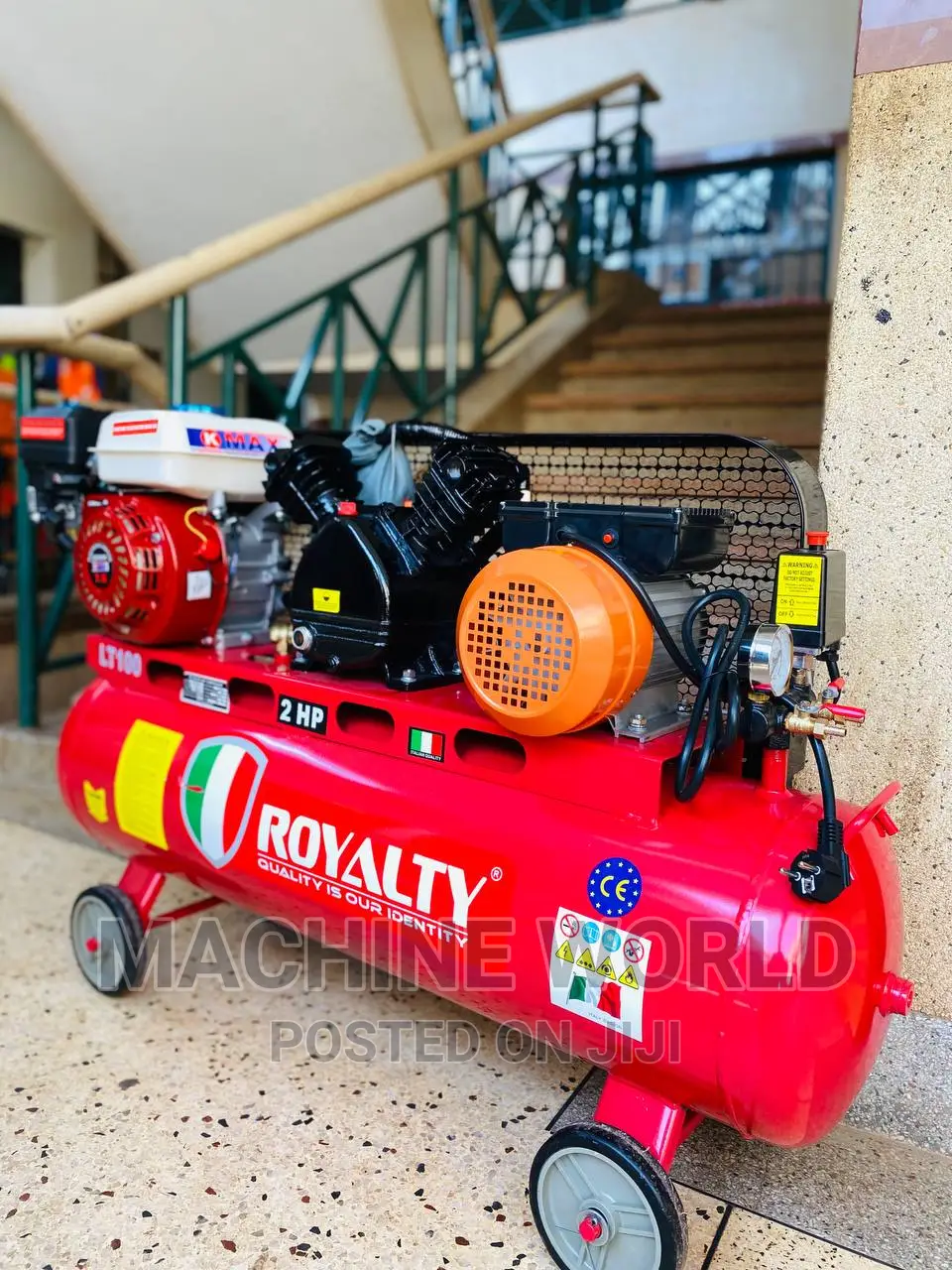 Air Compressor 100ltrs Combined Fuel and Electric
