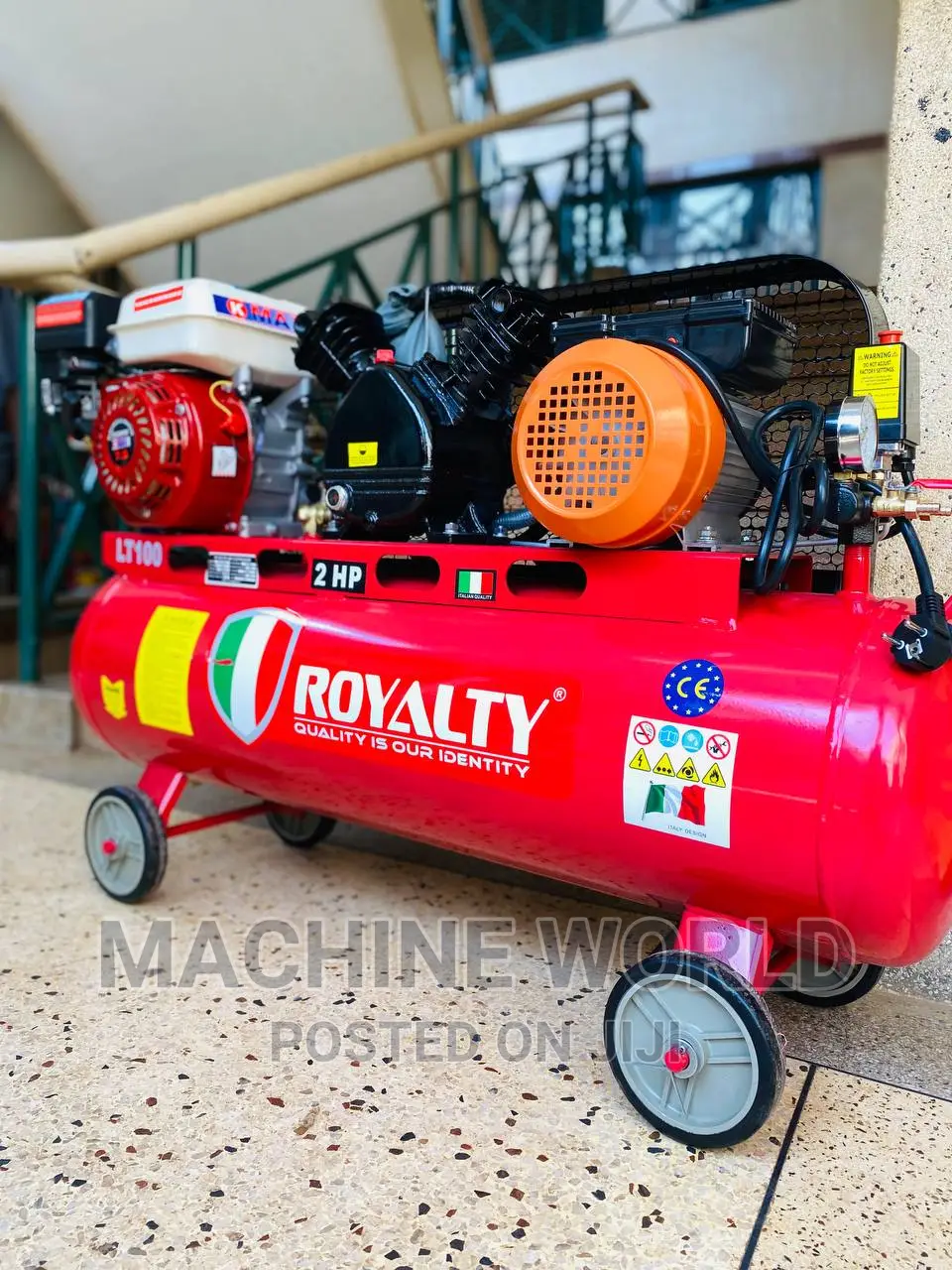 Air Compressor 100ltrs Combined Fuel and Electric