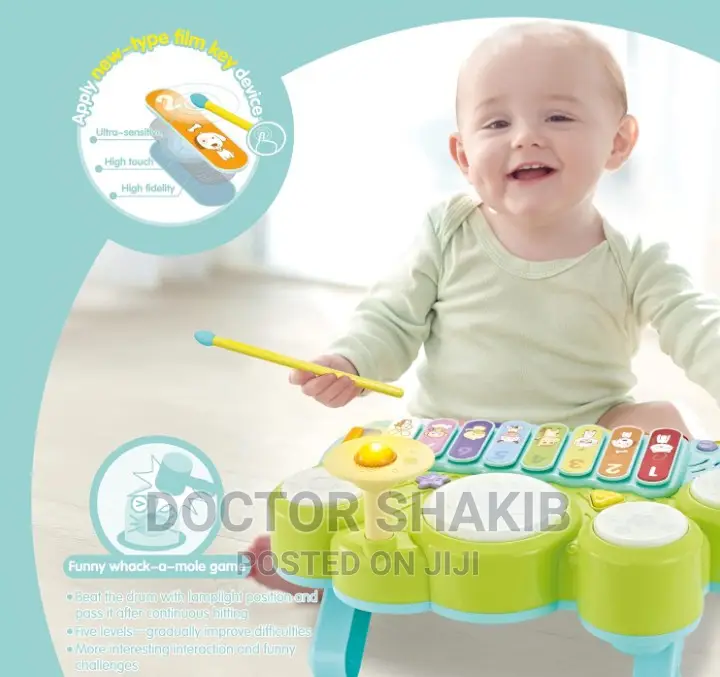 Kids Xylophone With Game Drum