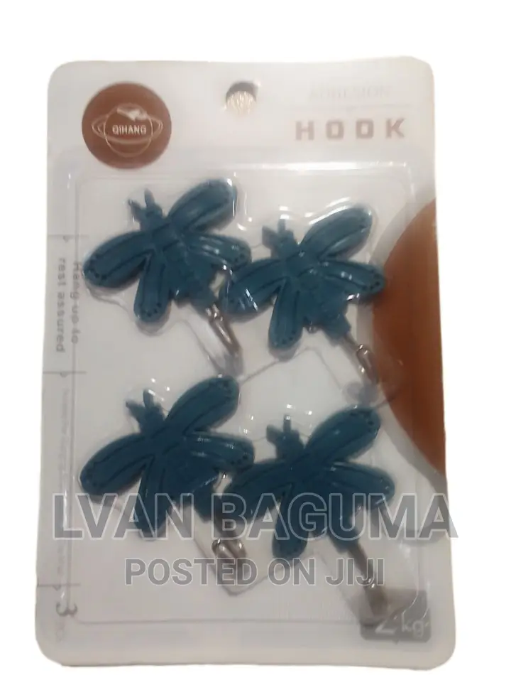 Butterfly Design Adhesive Wall Sticky Hooks - 4 in a Pack
