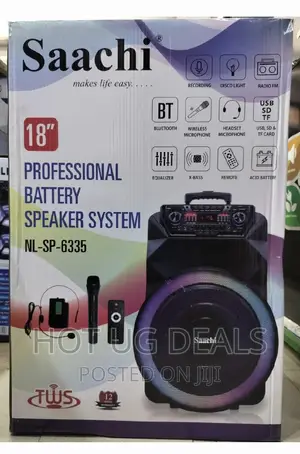 Photo - 18" Saachi Rechargeable Speaker With Bluetooth,Fm, Mic,Radio