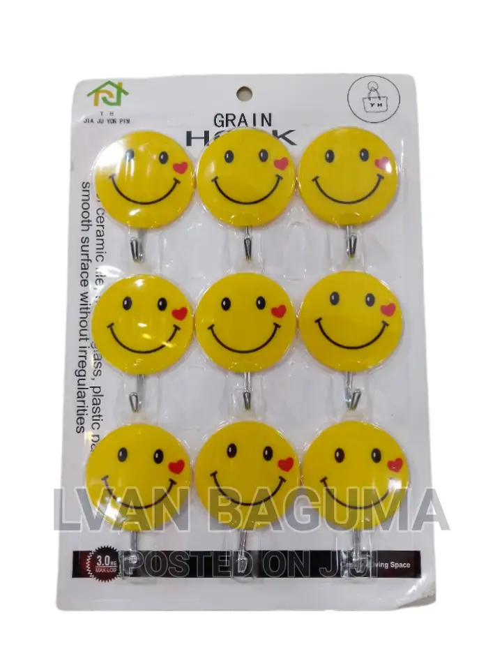 Emojis Wall Adhesive Sticky Hooks - 9 /10 in a Pack