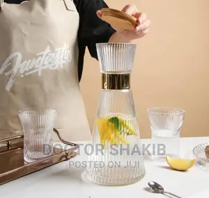 New Ribbed Glass Carafe Set