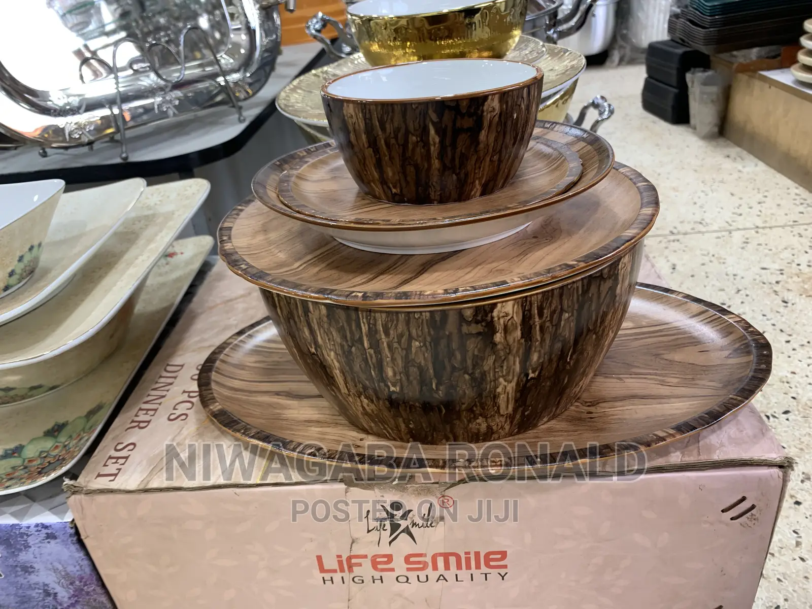 Woodlike Dinner Set 36pcs