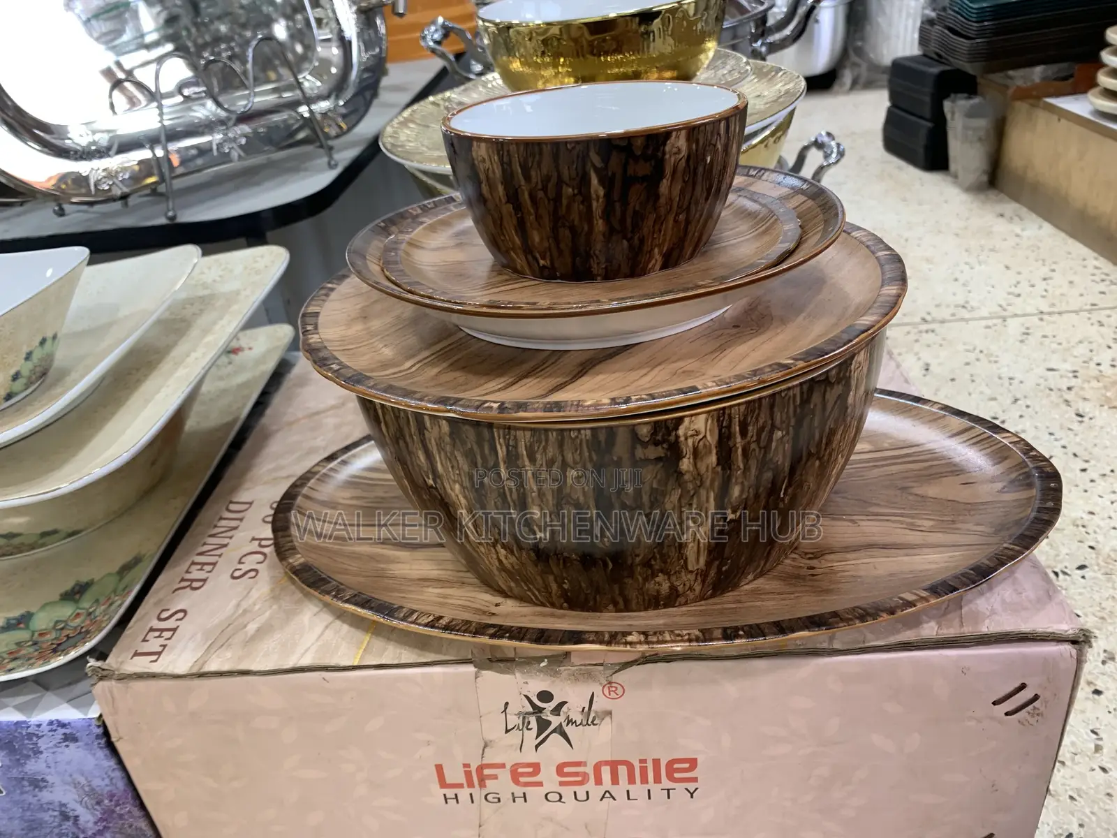 Woodlike Dinner Set 36pcs