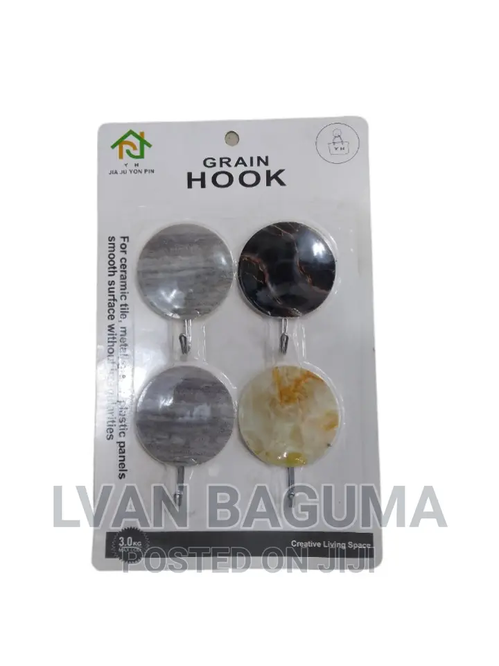 Different Designs Adhesive Wall Sticky Hooks - 4 in a Pack