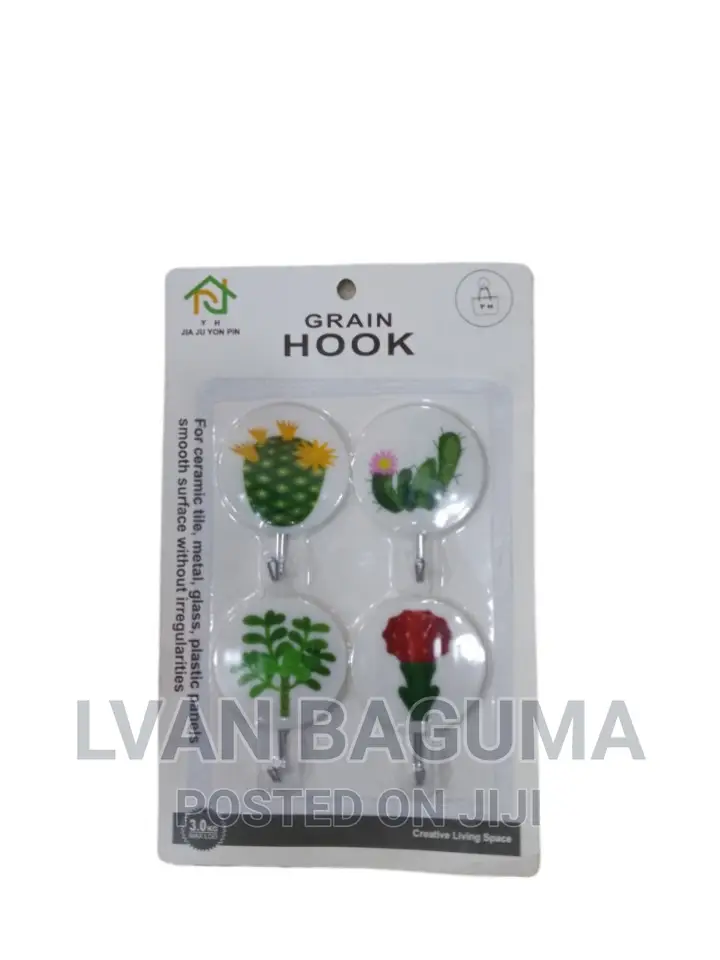 Different Designs Adhesive Wall Sticky Hooks - 4 in a Pack