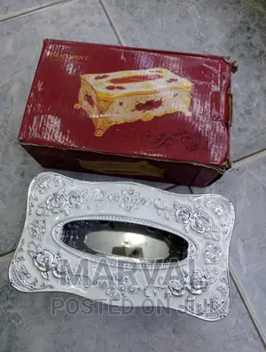 Tissue Box Luxurious Rose Napkin Cover Sliver White