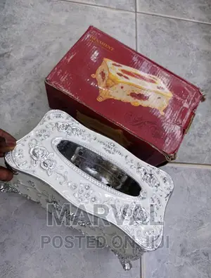 Tissue Box Luxurious Rose Napkin Cover Sliver White