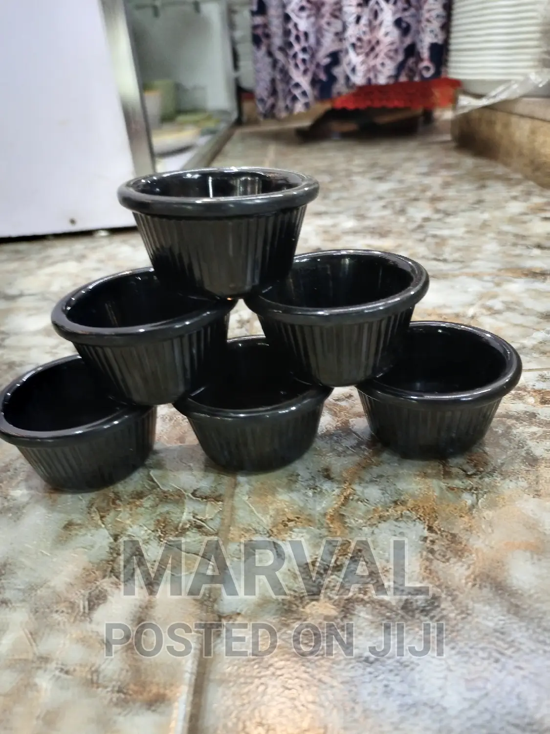 6pcs of Black Porcelain Bowel
