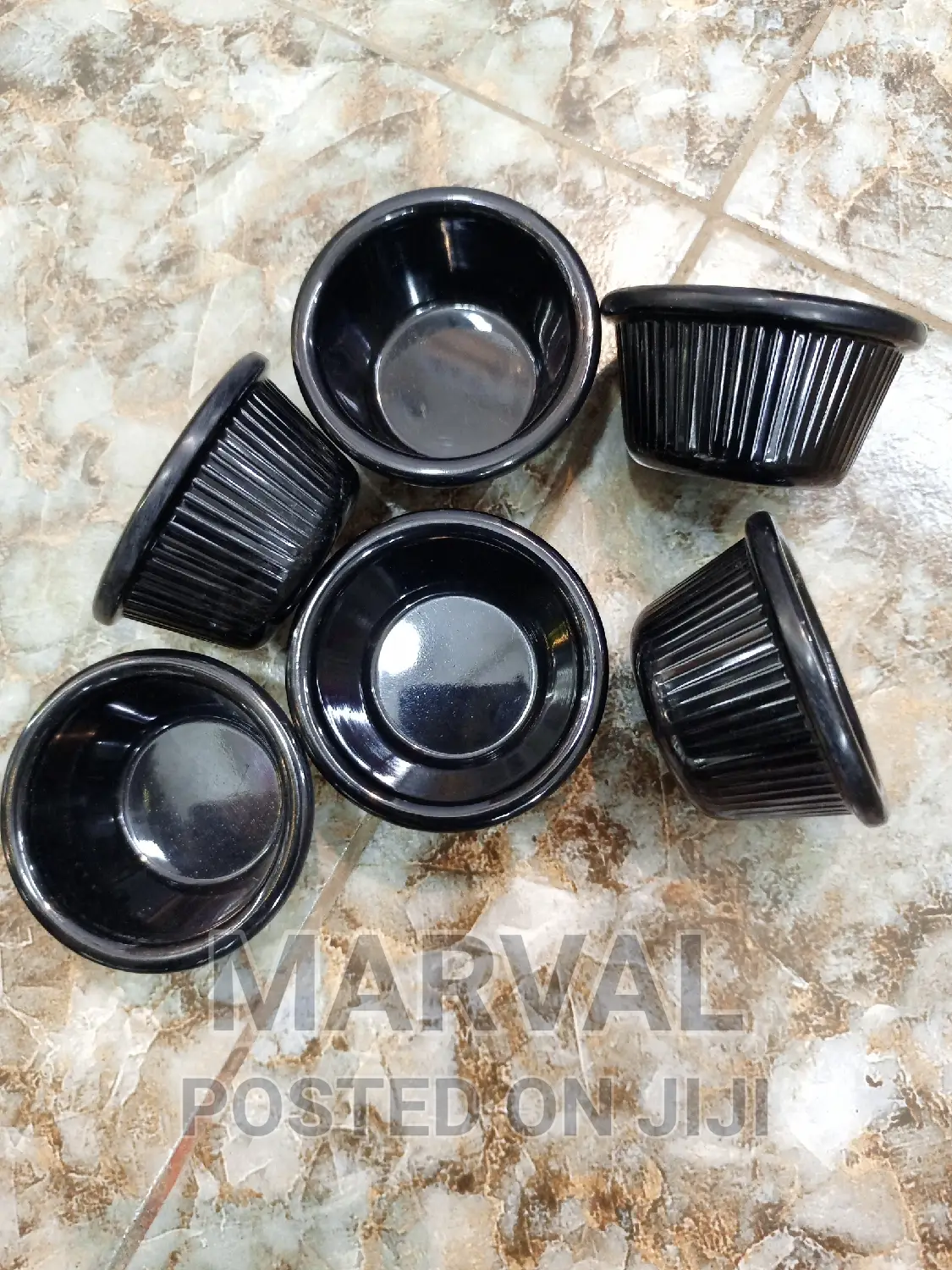 6pcs of Black Porcelain Bowel