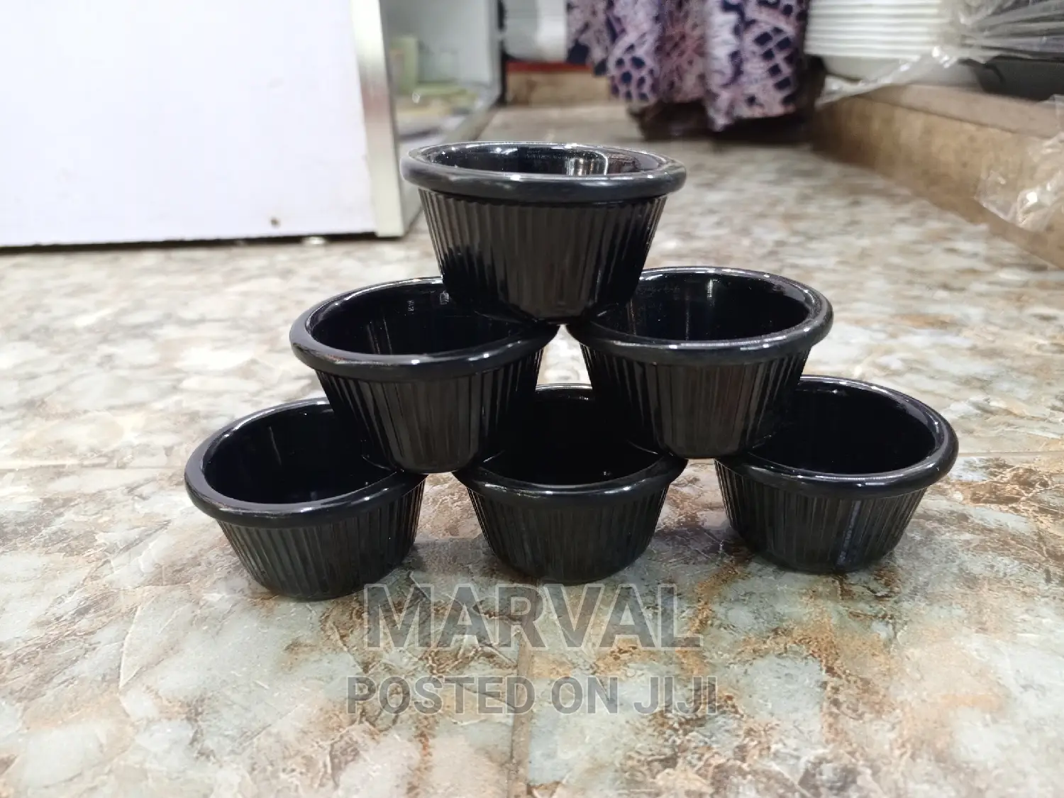 6pcs of Black Porcelain Bowel