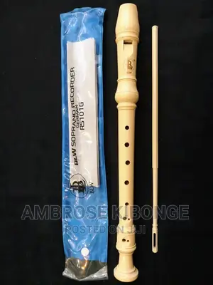 Straight Flute Recorder With a Mouthpiece.