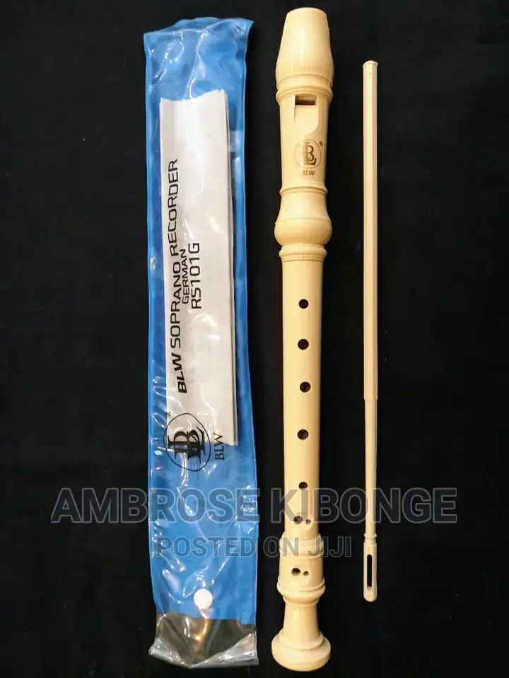 Straight Flute Recorder With a Mouthpiece.