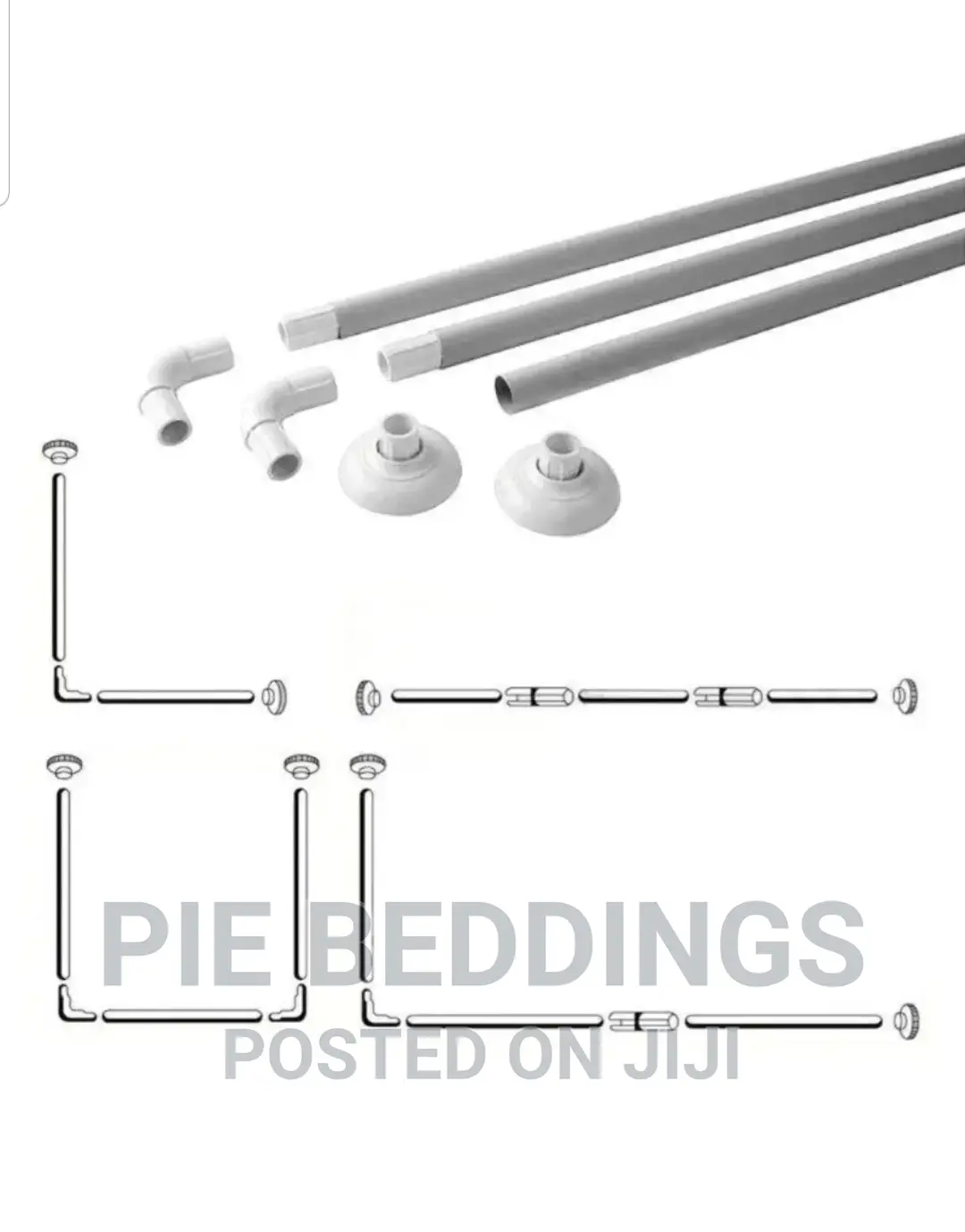 New Metallic Corner Shower Tension Rod