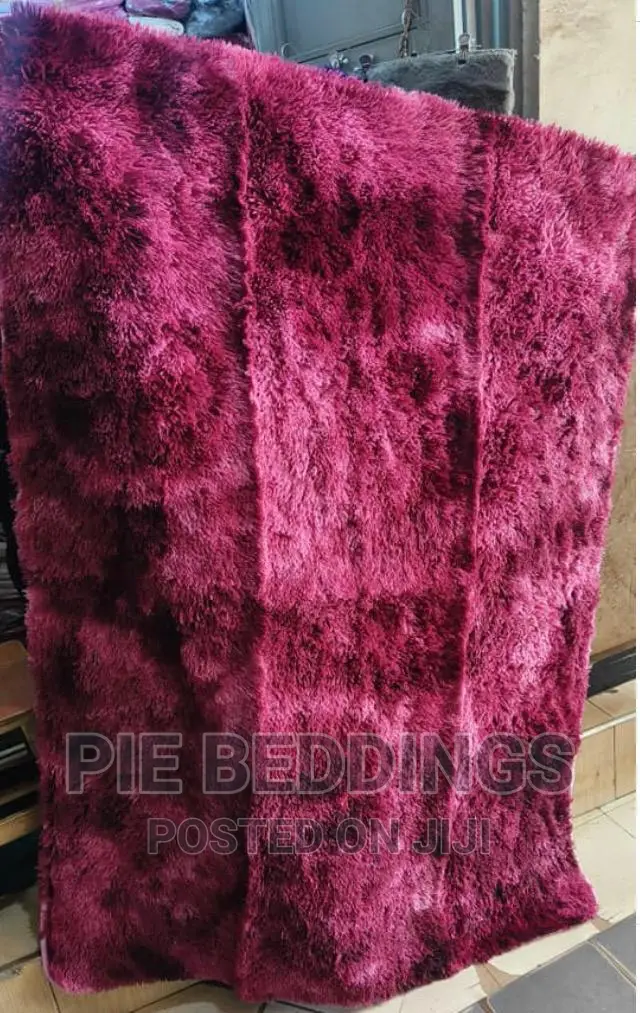 Muroon Patched Fluffy Fur Carpets