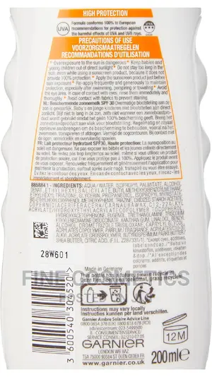 Garnier Ambre Solaire 24hrs Hydra Protect Sunscreen Lotion.