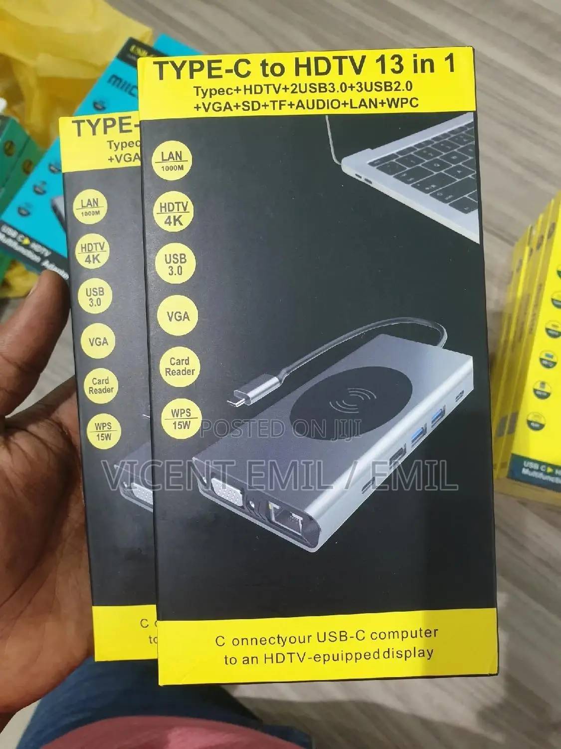 USB-C Multi-Port Hub 13 in 1 Type C Hub Wireless Charger