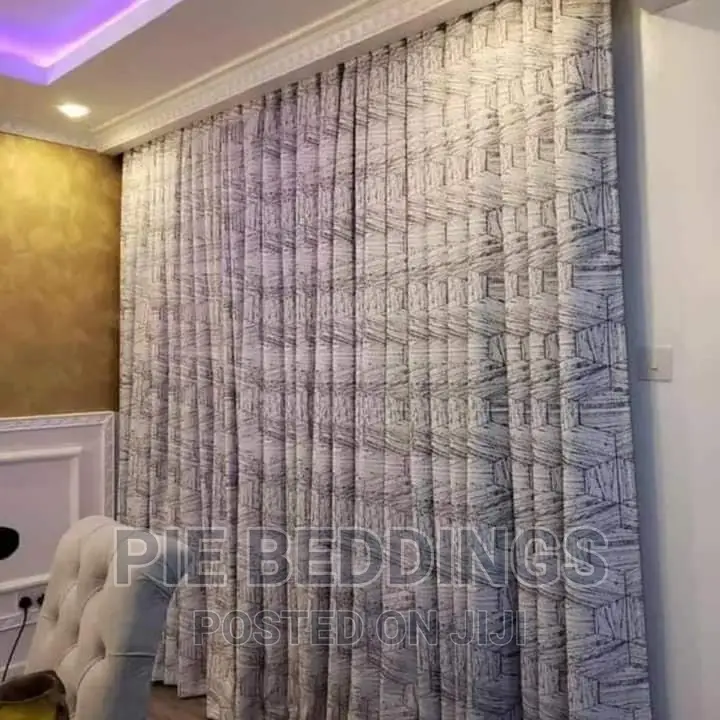 Hexagon Grey and White Curtains