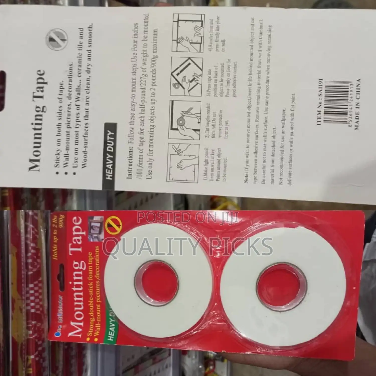Double Sided Mounted Tape Organizer
