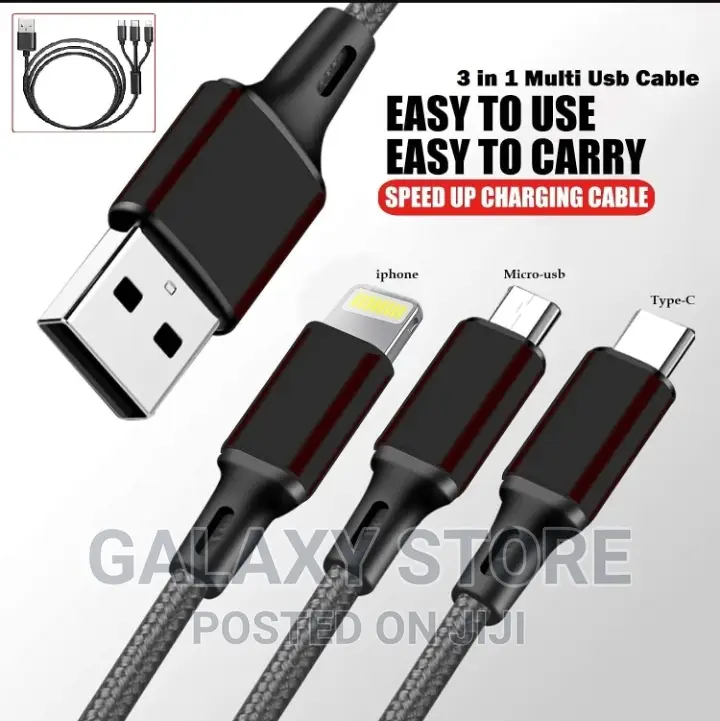 3in1 Fast Charging Cable Multi Charging Cable for Charger