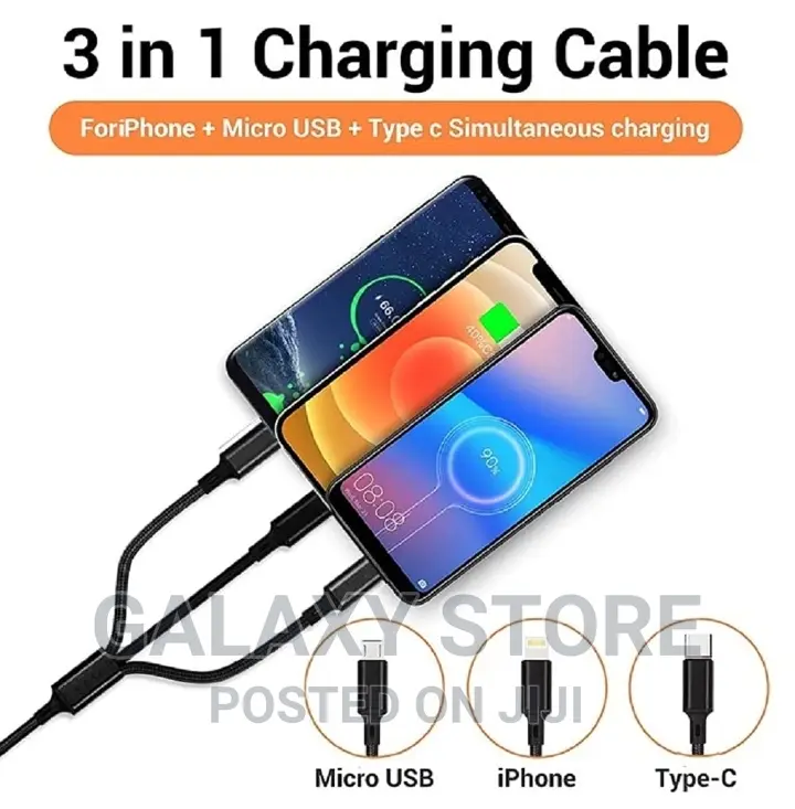 3in1 Fast Charging Cable Multi Charging Cable for Charger