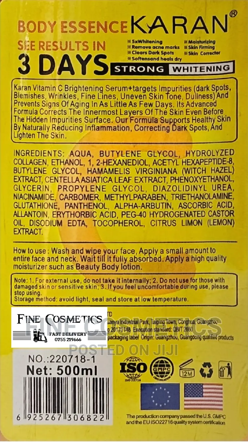 VITAMIN C Body Essence Serum 3days Strong Whitening Vitc Oil