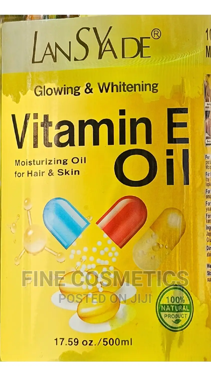VITAMIN E OIL, Skin Glowing and Moisturizering Skin Hair Oil