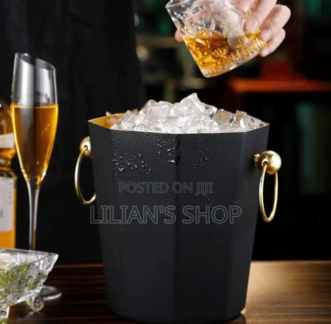 Stainless Steel Ice Bucket Gold Black,White Gold