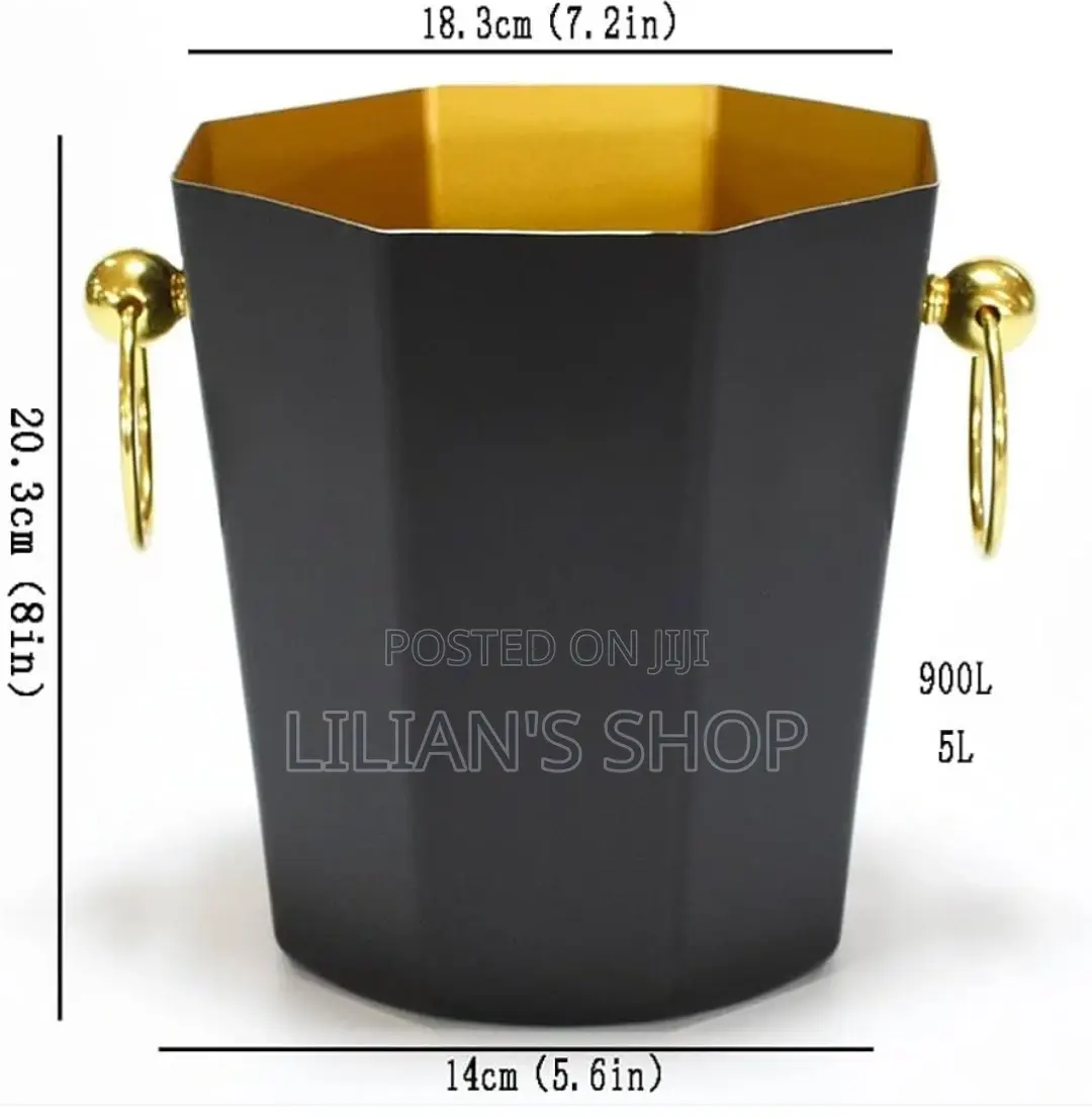Stainless Steel Ice Bucket Gold Black,White Gold