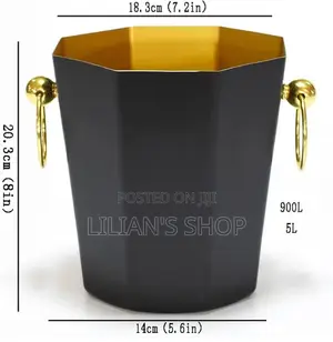 Stainless Steel Ice Bucket Gold Black,White Gold