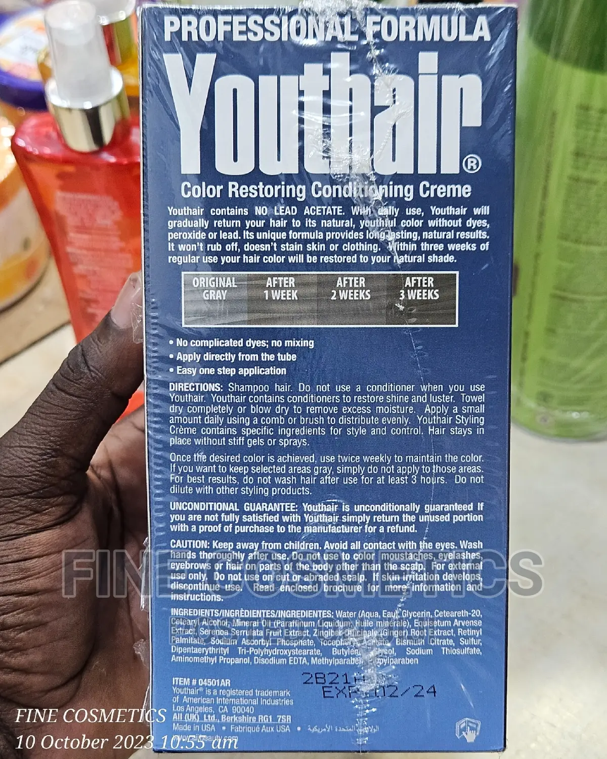 Youthair Hair Color Restoring Gray Hair Darkening Cond Cream