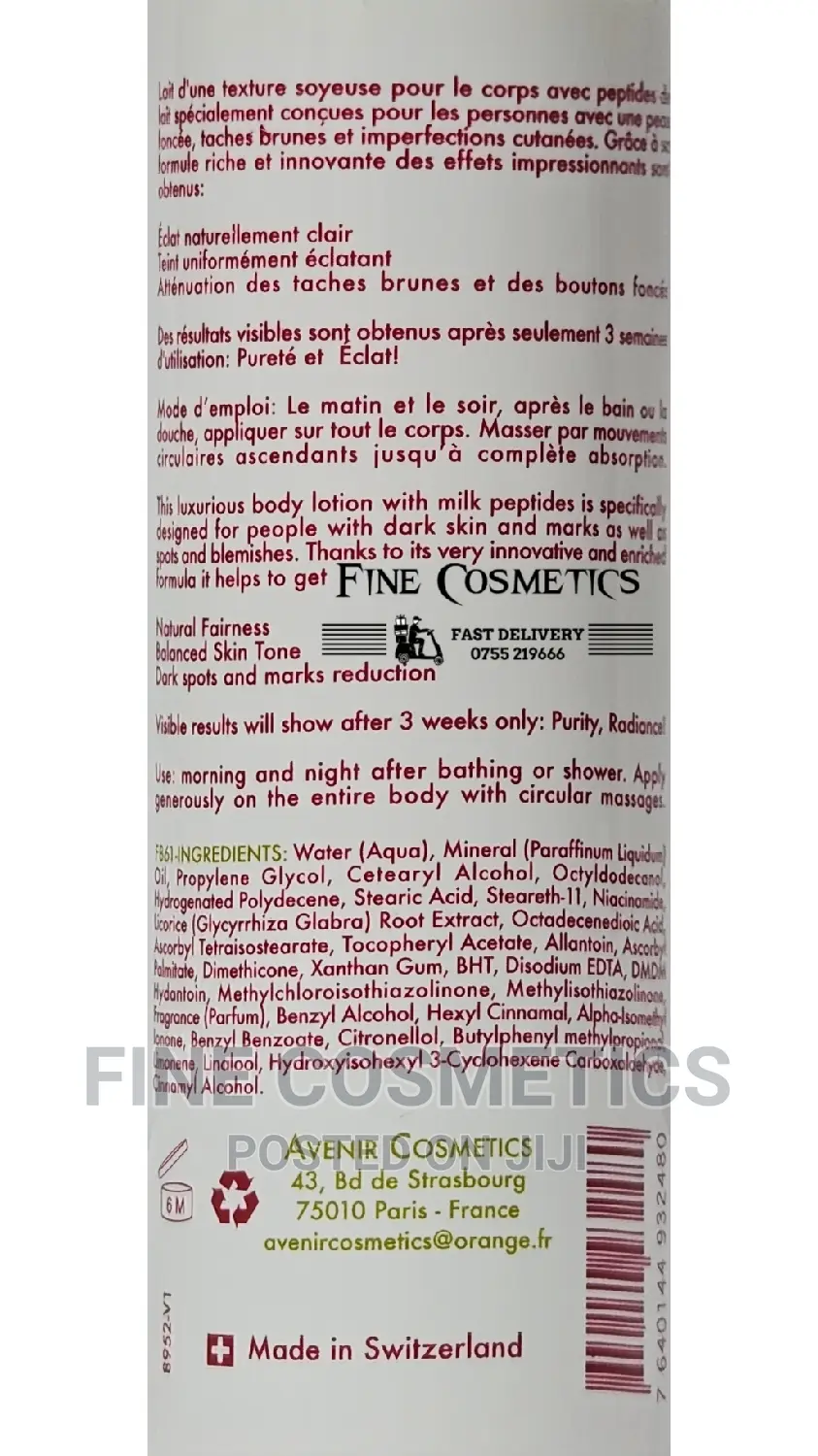 NELA-SKIN PARIS, Anti-Dark Spots Lightening Body Milk Lotion