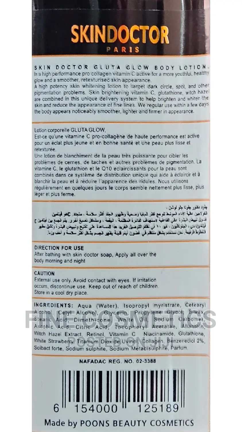 Skin Doctor Gluta Glow Radiance Intense Whitening Lotion