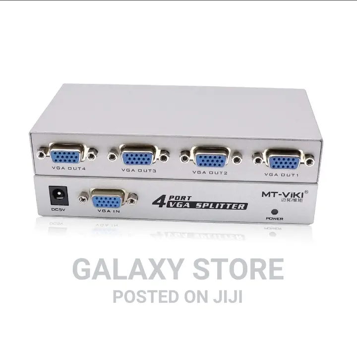 4 Port VGA Splitter With Power Adapter for VGA/SVGA 4 Port