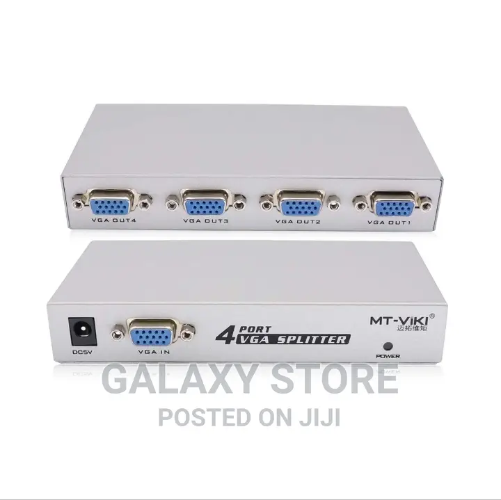4 Port VGA Splitter With Power Adapter for VGA/SVGA 4 Port
