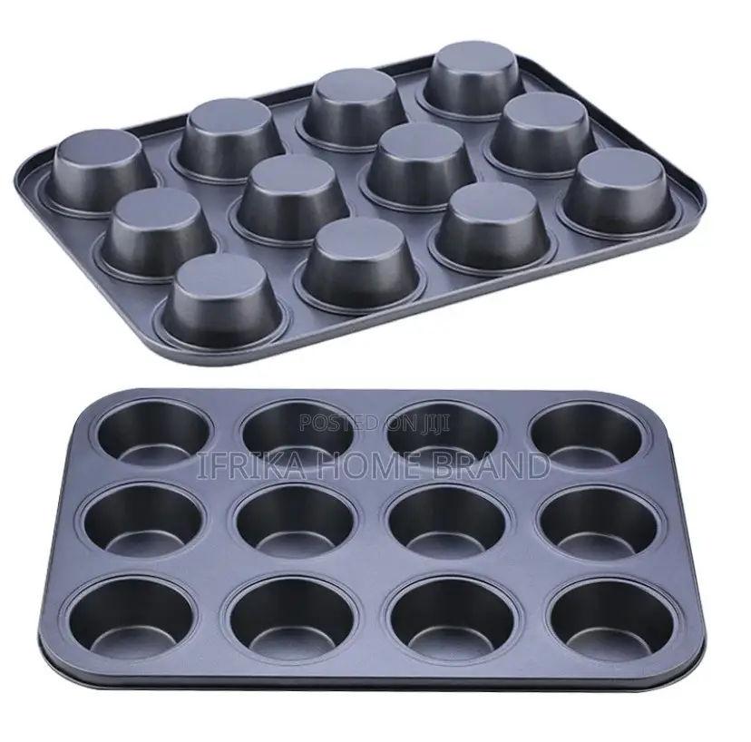 12-Cup Nonstick Carbon Steel Muffin Pan Tray Cupcake Mold
