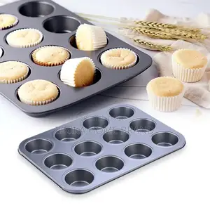 12-Cup Nonstick Carbon Steel Muffin Pan Tray Cupcake Mold