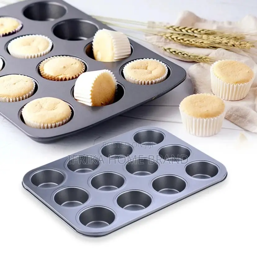 12-Cup Nonstick Carbon Steel Muffin Pan Tray Cupcake Mold