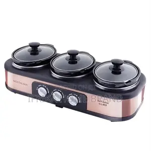 Three Head Stew Pot Automatic Slow Cooker Stainless Steel